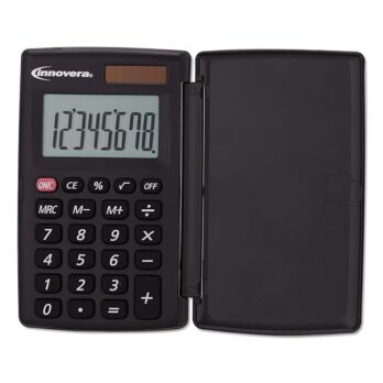 Innovera 15921 15921 Pocket Calculator with Hard Shell Flip Cover, 8-Digit, LCD